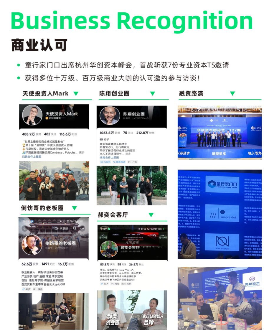 商业认可：资本峰会、投资人访谈、融资路演